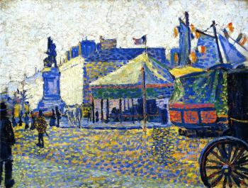 (image for) Handmade oil painting Copy paintings of famous artists Paul Signac's painting, Place Clichy - Click Image to Close